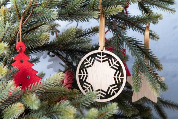 Lundamo Ornament brad, fulg de nea  natural