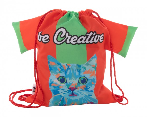 CreaDraw T Kids RPET Rucsac cu șnur, pentru copii, personalizat  roșu