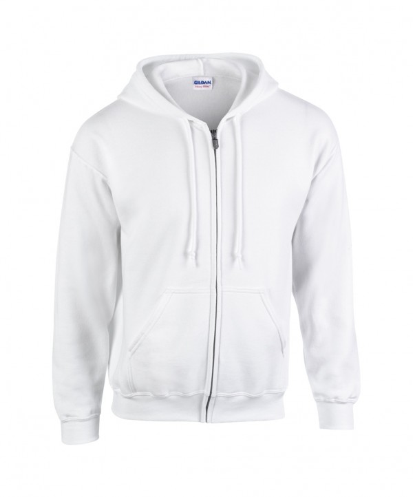 HB Zip Hooded hanorac M alb