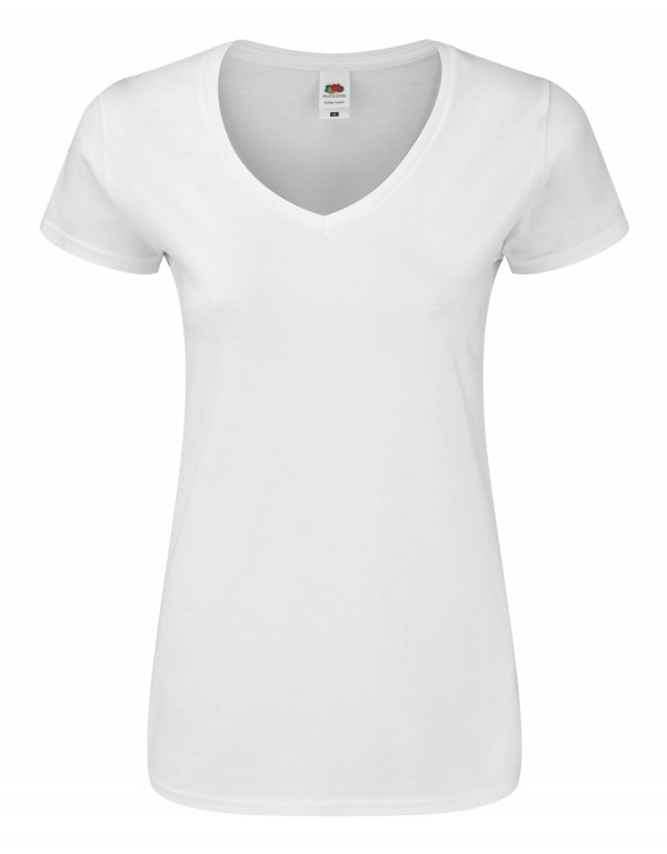 Iconic V-Neck Women Tricou damă L alb